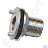 Threaded metal bulkhead fitting with rubber gasket