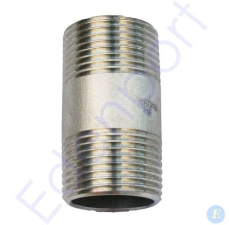 Galvanised threaded pipe nipple fitting