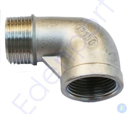 Stainless steel 90-degree threaded pipe elbow fitting