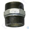Galvanised threaded pipe nipple with hexagonal centre
