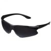 Black wraparound sunglasses with dark tinted lenses