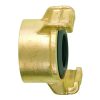 Brass hose coupling with rubber seal