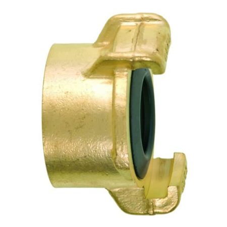Brass hose coupling with rubber seal