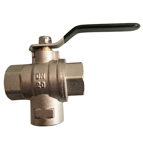 Brass DN20 ball valve with black lever handle