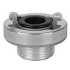 Metal threaded fitting with rubber seal insert