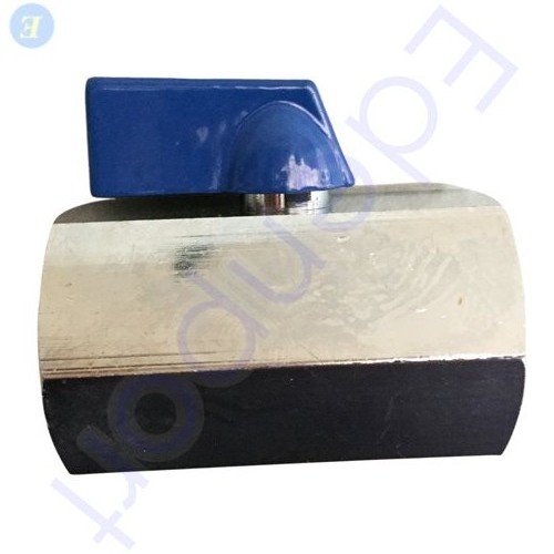 Industrial valve with blue handle and block body