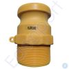 Yellow plastic threaded flowline pipe fitting