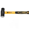 Yellow and black sledgehammer on white background