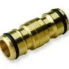 Brass hose connector with black O-rings