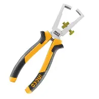Yellow and black combination pliers on white