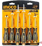 INGCO six-piece screwdriver set in retail packaging