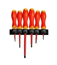 Set of insulated red and yellow screwdrivers