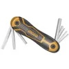 Foldable multi-tool with hex keys extended