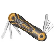 Foldable multi-tool with hex keys extended
