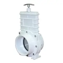 Industrial white gate valve on white background