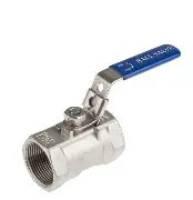 Stainless steel ball valve with blue handle
