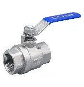 Stainless steel ball valve with blue handle