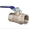 Metal ball valve with blue lever handle