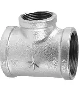 Galvanised threaded pipe tee fitting