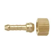 Brass hose barb fitting and knurled nut