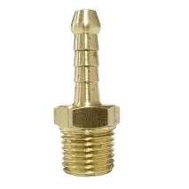 Brass hose barb fitting with threaded end