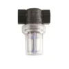 Small inline water filter with clear housing