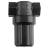 Black plastic irrigation fitting with winged top