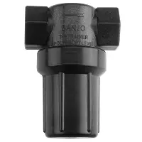Black plastic irrigation fitting with winged top