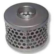 Perforated metal cylindrical filter with threaded top
