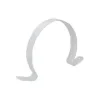 Grey curved metal bracket on white background