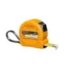 Yellow retractable tape measure on white background