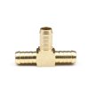Brass hose barb tee connector fitting