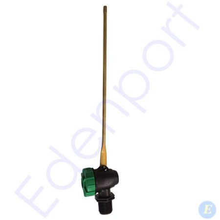 Brass temperature probe with green control valve