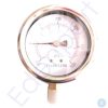 Round pressure gauge with needle indicator