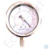 Close-up of Flowline pressure gauge dial