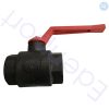 Black ball valve with red lever handle
