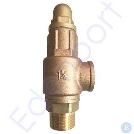 Brass pressure relief valve with threaded connection