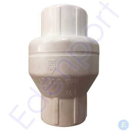 White PVC non-return check valve fitting