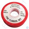 Roll of pink plumbers tape with label