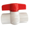 White PVC ball valve with red handle