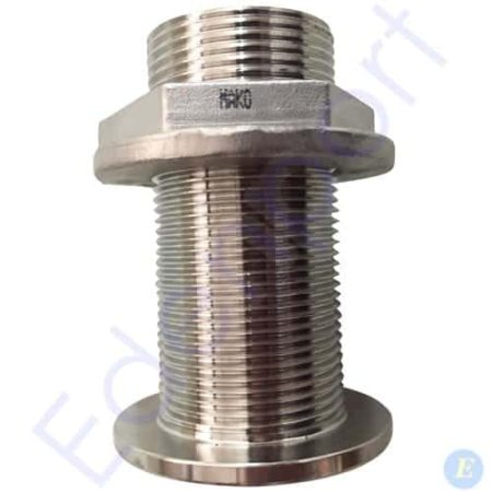 Stainless steel threaded pipe fitting with flange