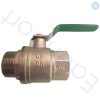 Brass ball valve with green lever handle