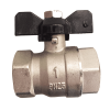 Brass ball valve with black butterfly handle