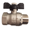 Brass ball valve with black butterfly handle