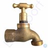 Vintage brass water tap isolated on white background
