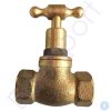 Brass stop valve isolated on white background