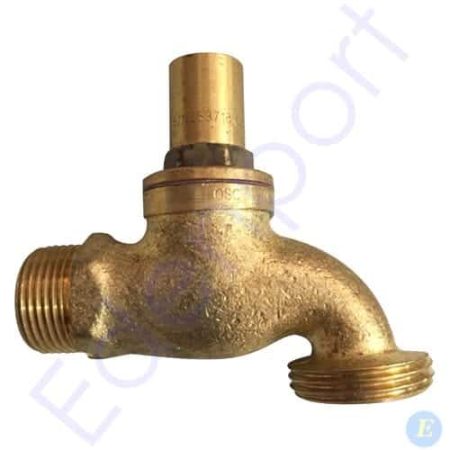 Brass outdoor tap isolated on white background