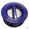 Blue industrial check valve with metal disc