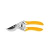 Yellow-handled pruning shears on white background