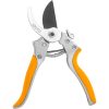 Orange-handled pruning shears on white background